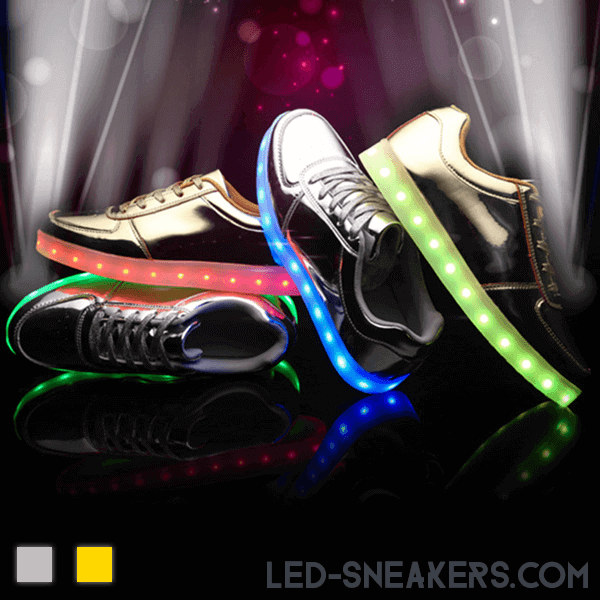led sneakers led shoes light shoes chaussures led led schuhe gold silver low main