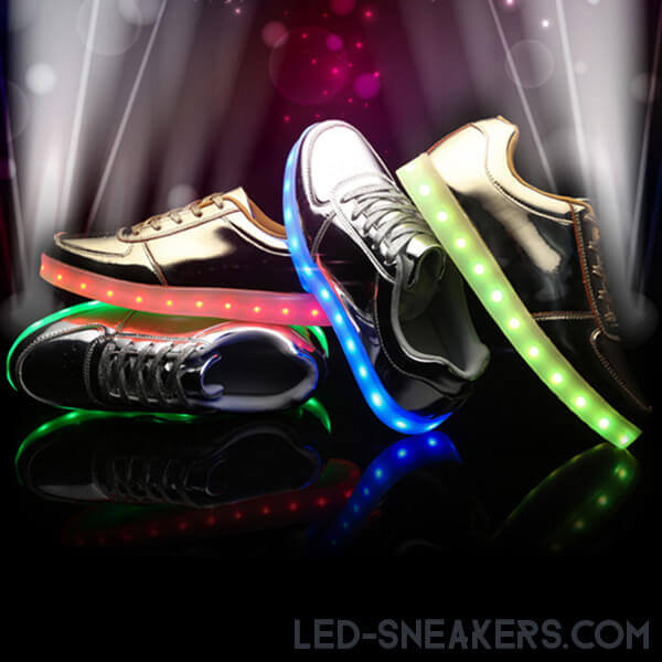 led sneakers led shoes light shoes chaussures led led schuhe gold silver low